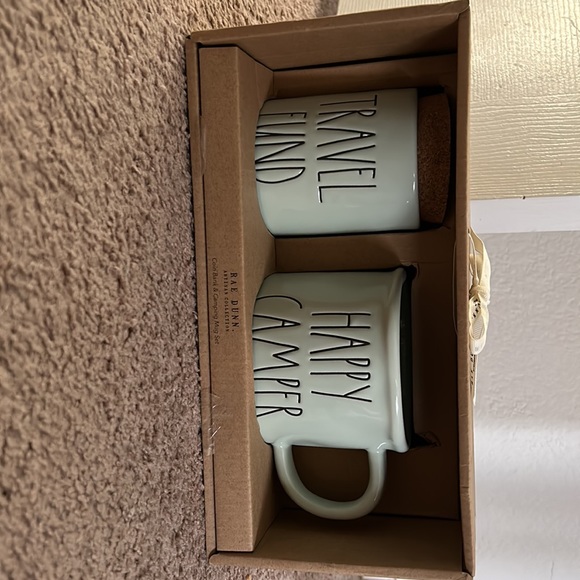 NIB Rae Dunn Happy Camper mug and Travel Fund jar gift set! - Picture 2 of 3